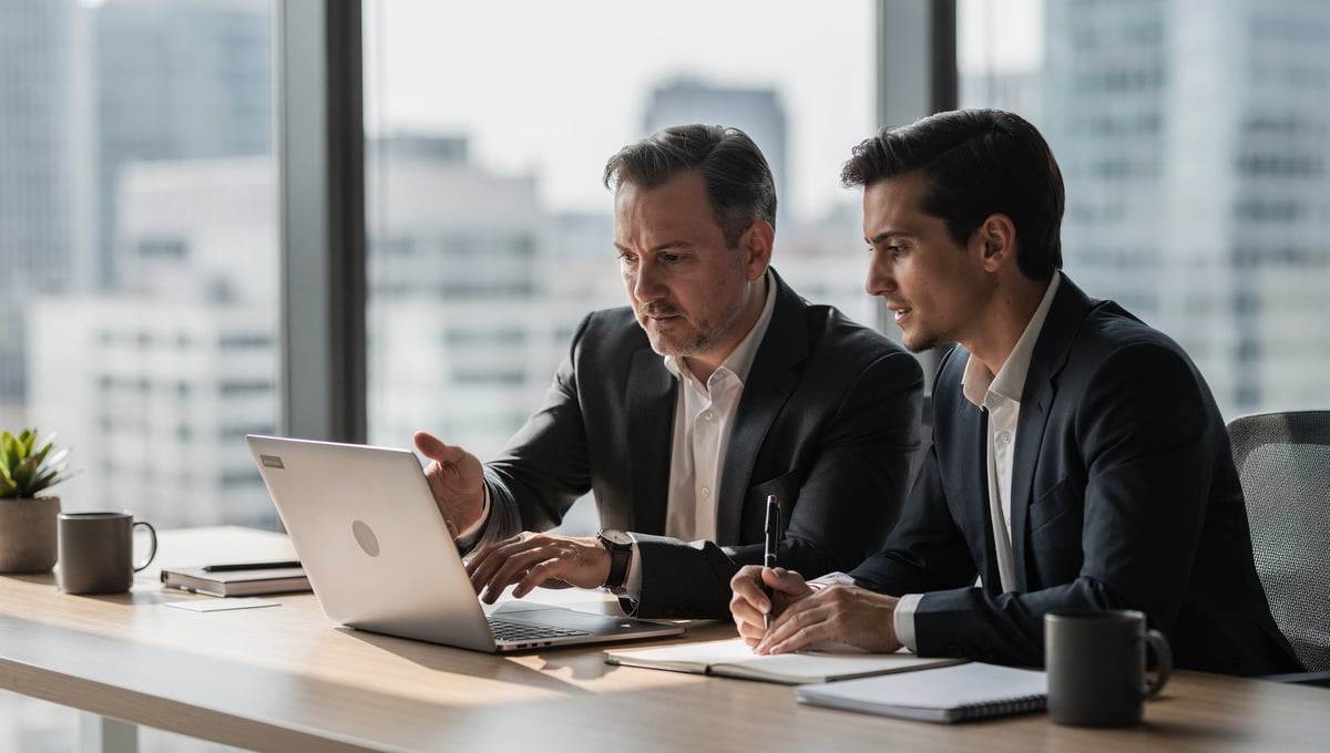 Sales leader coaching a representative on deal strategy during a one-on-one discussion