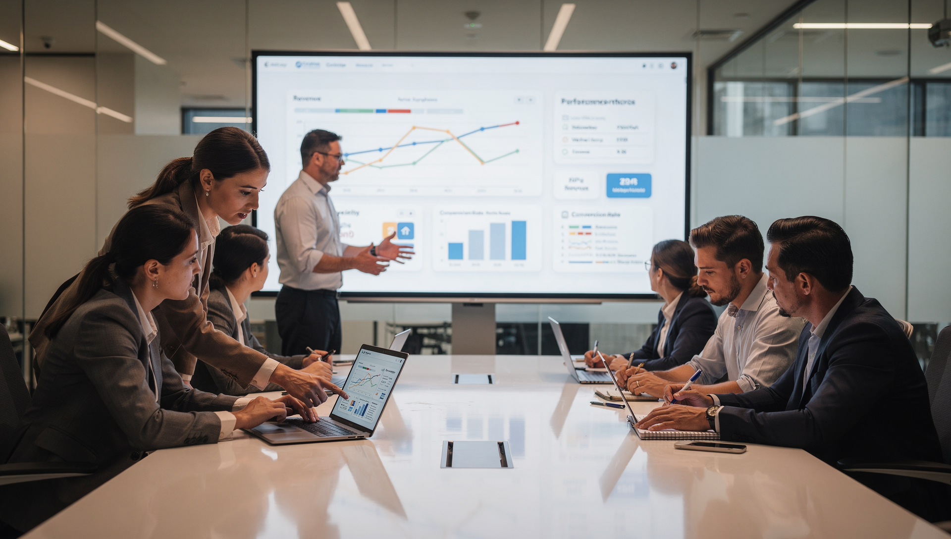 Team using AI tools to support decision-making in a collaborative setting